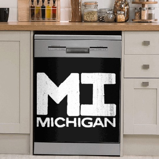 Mi Michigan State Vintage Typography Dish Washer Covers
