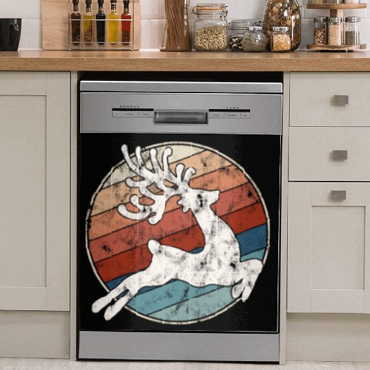 Deer in Retro Style Dish Washer Covers