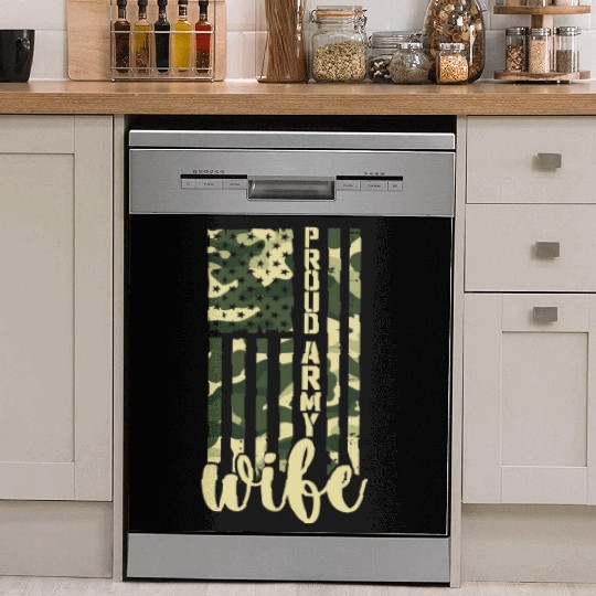 Proud Army Wife American Soldier US Flag Military Dish Washer Covers