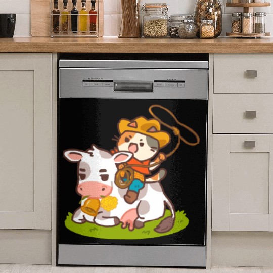 Meow Dy Yeehaw Cowboy Cat Dish Washer Covers
