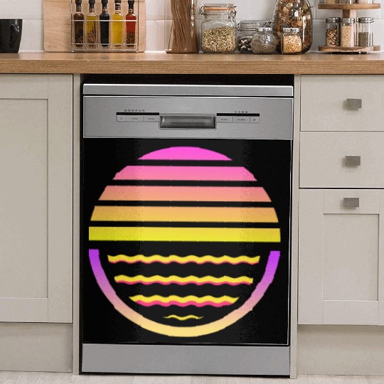 Retro sunset style 80s Dish Washer Covers
