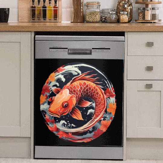 Autumnal Koi Fish at Sunset Dish Washer Covers