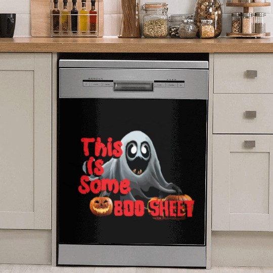 Boo Sheet Ghost With Scary Face Dish Washer Covers