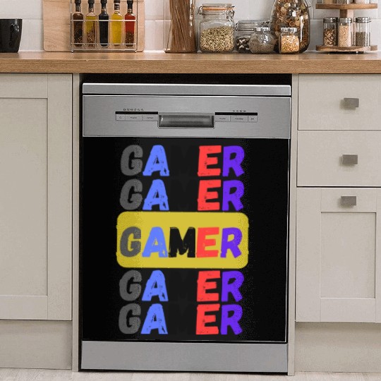 Distressed Retro Gamer Dish Washer Covers