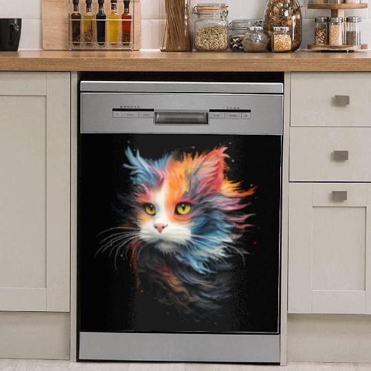 Persian Cat Masterful Animal Painting Dish Washer Covers