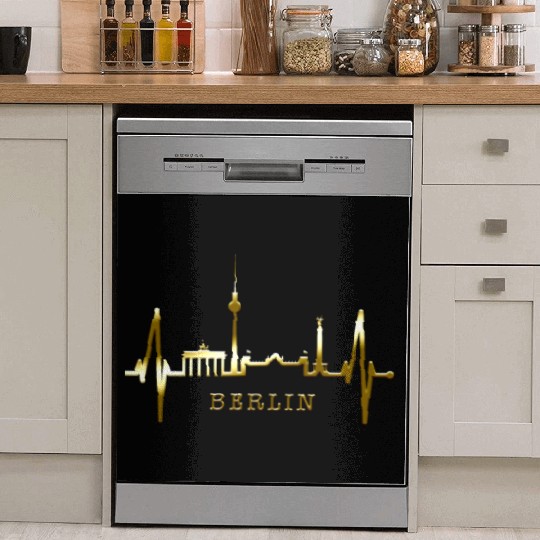 Berlin Skyline Heartbeat Germany Fan I Love Berlin Dish Washer Covers