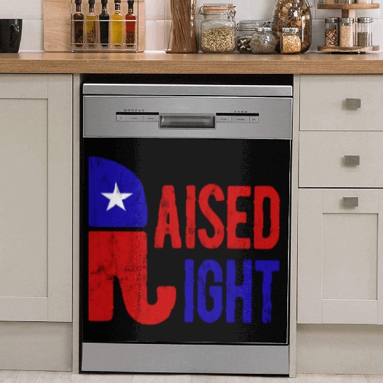 Raised Right Proud Republican Elephant Logo Usa Dish Washer Covers