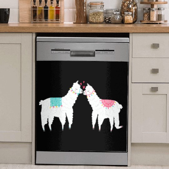 Llama Summer Wedding Anniversary Enet Dish Washer Covers