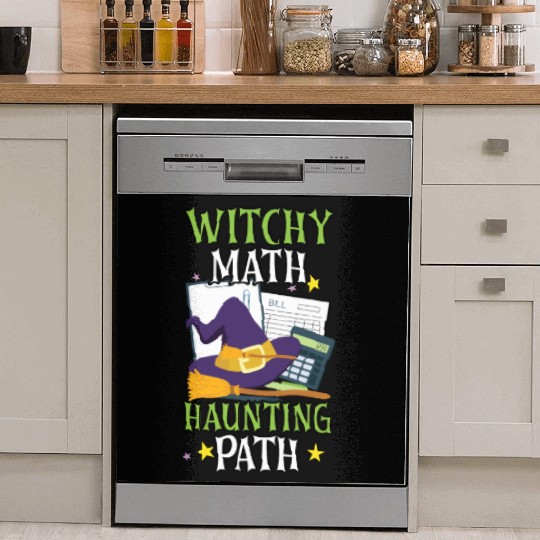Witchy Math Haunting Path Accountant Halloween Dish Washer Covers