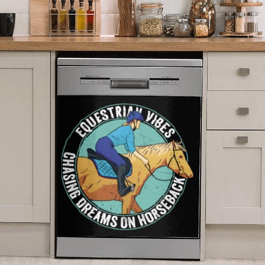 Equestrian Vibes, Chasing Dreams On Horseback. Rid Dish Washer Covers