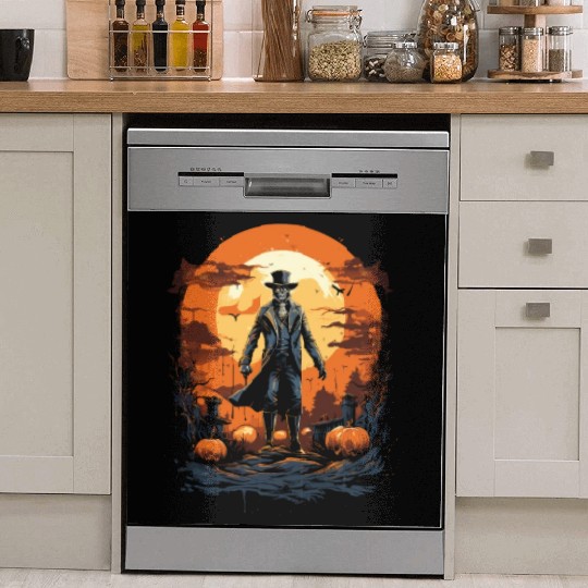 Spooky Cowboy Halloween Scary Sheriff Costume Dish Washer Covers