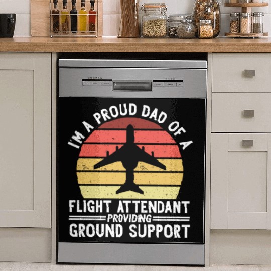 Flight Attendant Dad Airplane Flight Attendant Dish Washer Covers