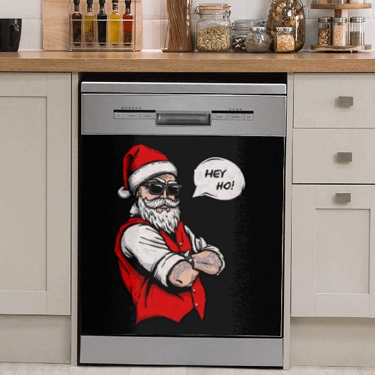 Naughty Santa Hey Ho Christmas Xmas Holiday Dish Washer Covers