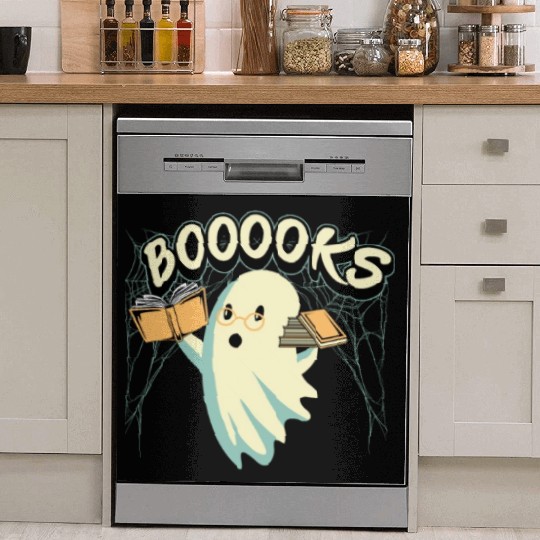 Ghost With Books Booooks Dish Washer Covers