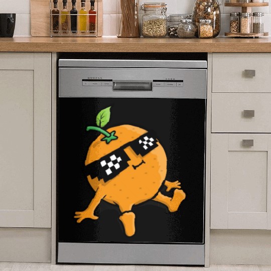 Cool Relaxing Orange Fruit Pixel Sunglasses Face Dish Washer Covers