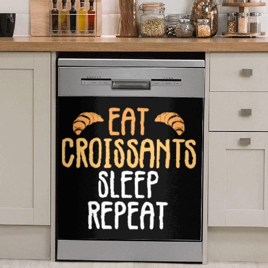 Croissant Love Joke Bakery Bread Pastry Patisserie Dish Washer Covers