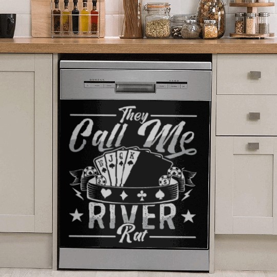 Poker Dice They Call Me River Rat Loves Card Game Dish Washer Covers