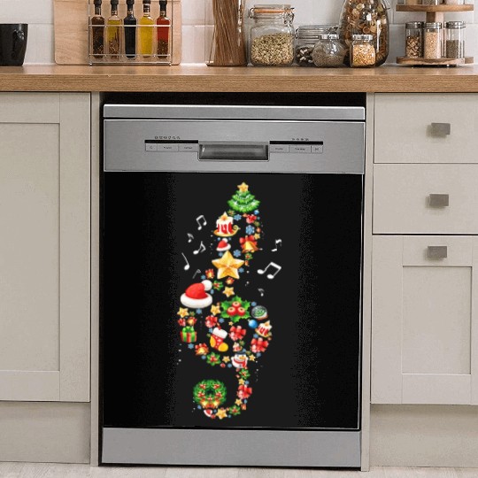 Christmas Musical Note Music Lover Teacher Sing Dish Washer Covers