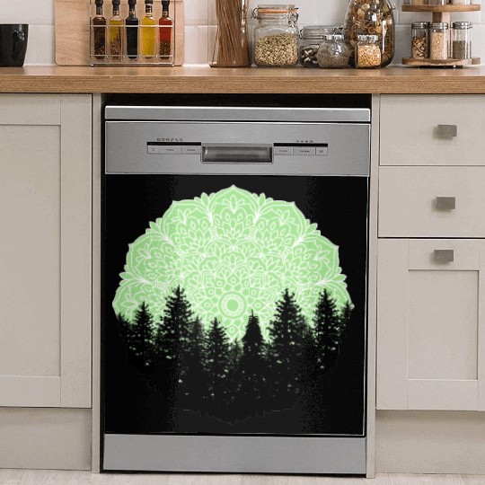 Green Forest Mandala Pacific Northwest Dish Washer Covers