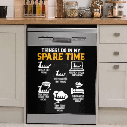 Funny Spare Time Dragon Boat Racing Paddle Dish Washer Covers