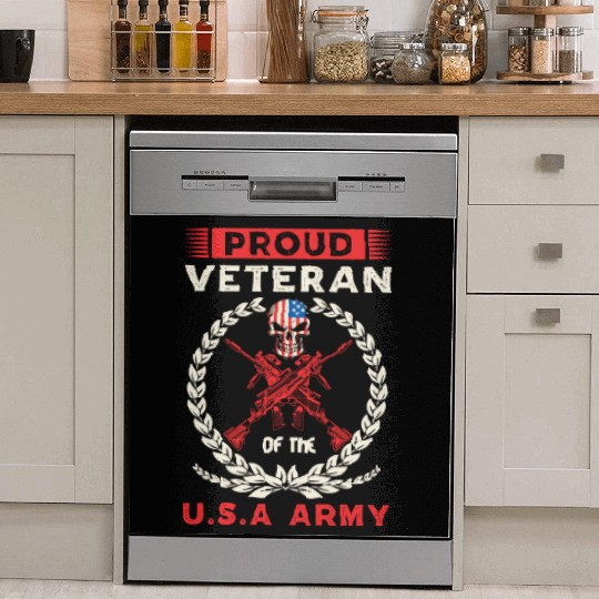 PROUD VETERAN OF THE U S A ARMY Dish Washer Covers