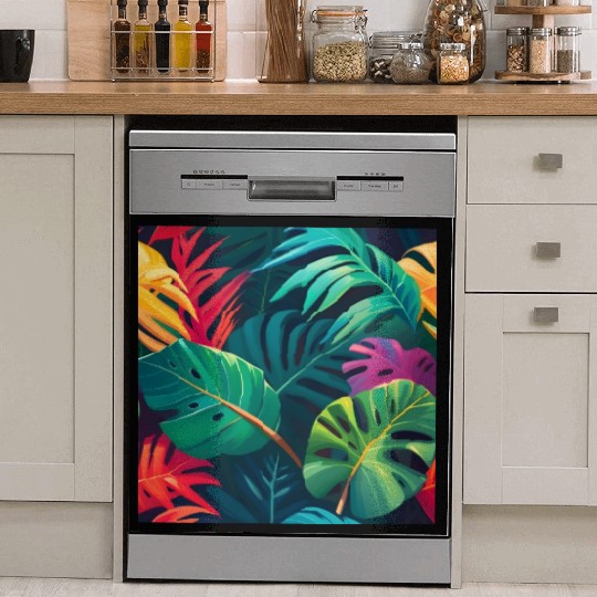 Tropical Foliage Watercolor Paradise Dish Washer Covers