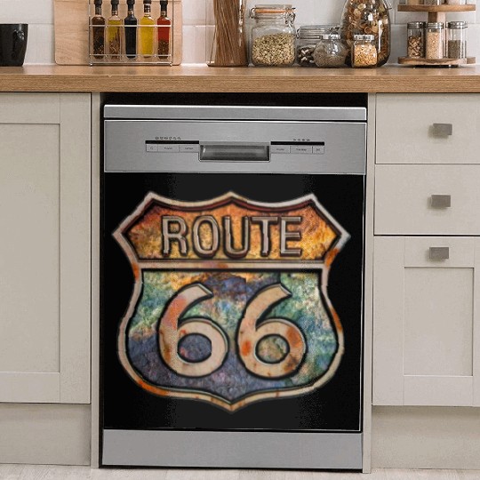 Route 66 vintage sign - Dingy metal sign 2 Dish Washer Covers