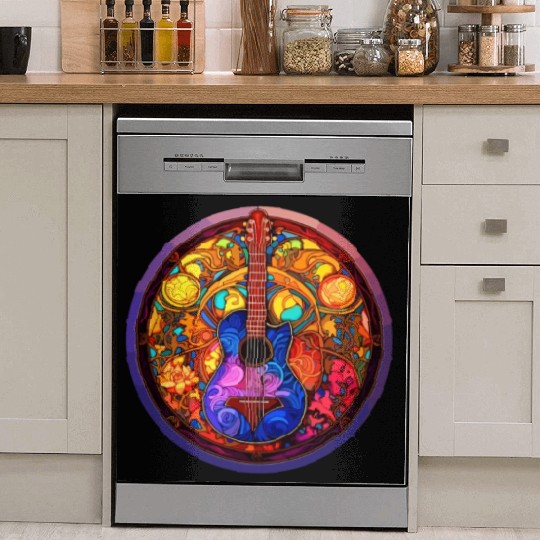 I Love Stained Glass Art and Guitar Designs - Holy Dish Washer Covers