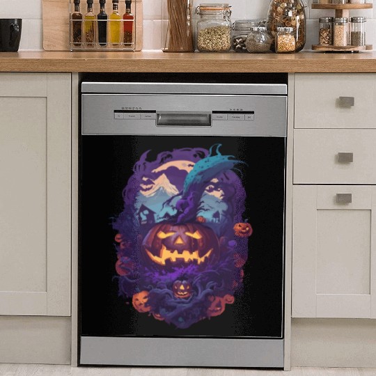 Scary Halloween Pumpkin Dish Washer Covers