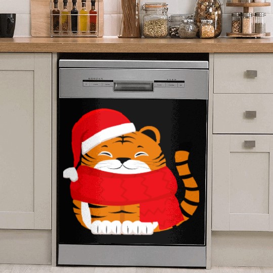 Cute Winter Tiger Cub Dish Washer Covers