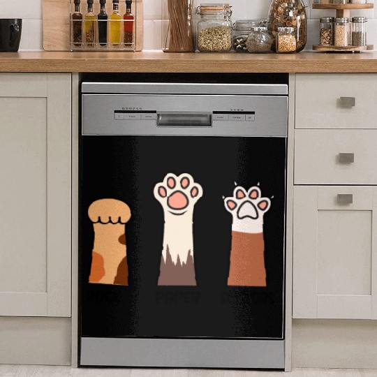 Rock Paper Scissors with Cat Paws Dish Washer Covers