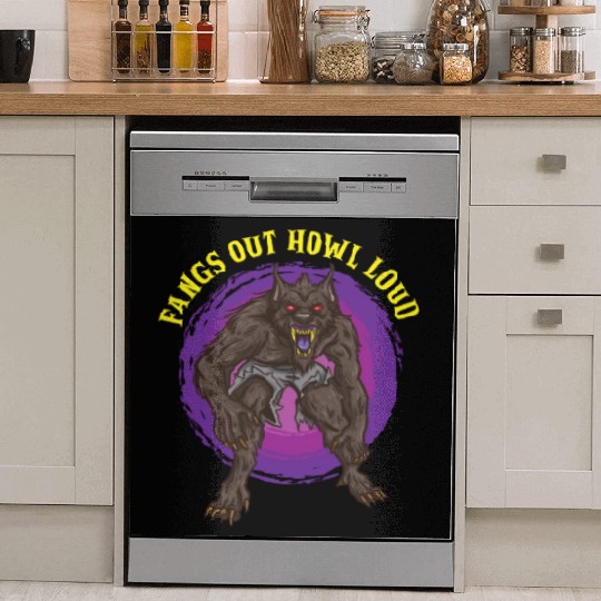 Funny Horror Werewolf Lycanthropy Full Moon Shapes Dish Washer Covers