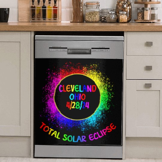 Total Solar Eclipse Cleveland Ohio 4/28/24 Kids Dish Washer Covers