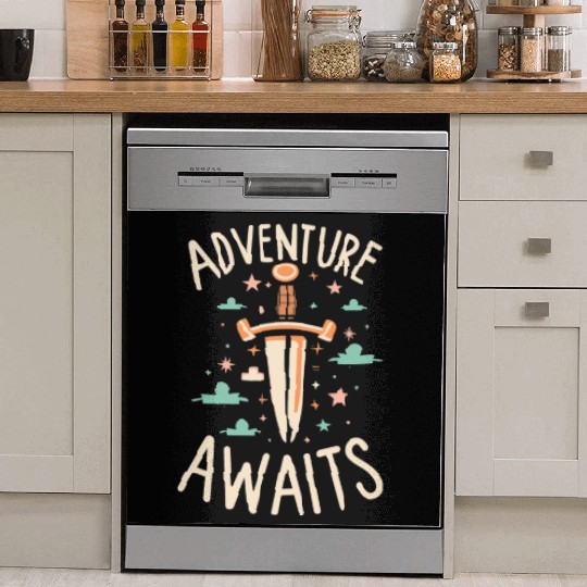 Adventure awaits Sword Camping Adventure Dish Washer Covers