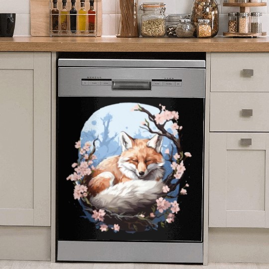 Sleeping Fox Sleepyhead Napping Sleep Fox Lover Dish Washer Covers