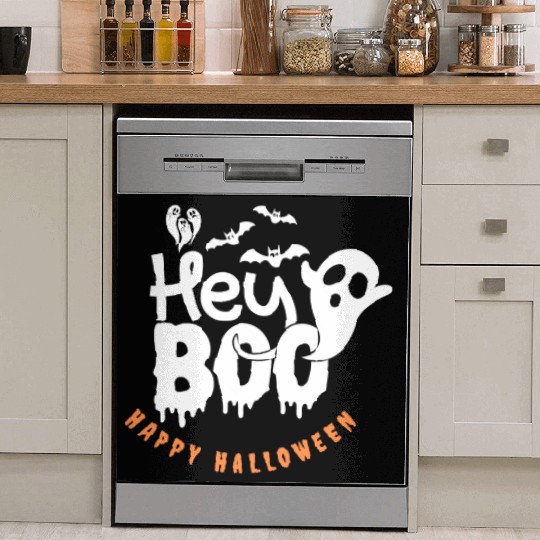 Groovy Hey Boo Cute Ghost Funny Halloween Mens Wom Dish Washer Covers