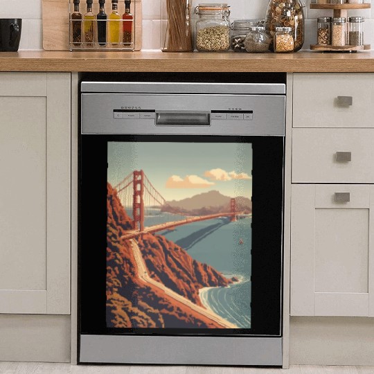 Golden Gate Bridge California Dish Washer Covers, Golden Gate