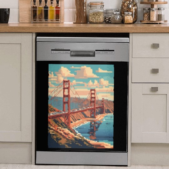 Golden Gate Bridge California Dish Washer Covers Dish Washer Covers, Golden