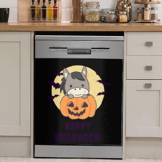 Donkey In Pumpkin Sweet Donkey Happy Halloween Dish Washer Covers