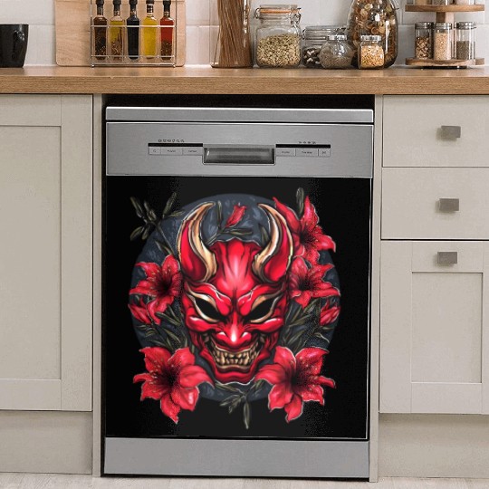 Hannya Red Lily Dish Washer Covers