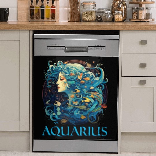 Embrace Your Aquarius Identity: Aquarius Zodiac Dish Washer Covers