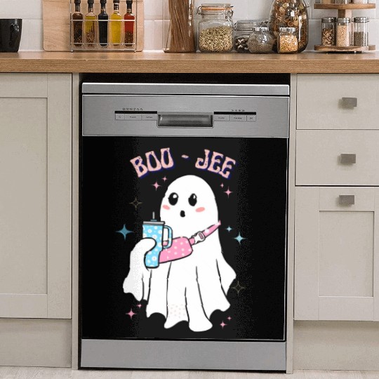 BOO-JEE Spooky Cute Ghost Halloween Costume Design Dish Washer Covers