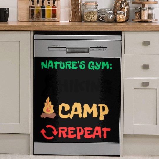 Nature's Gym: Hiking Camp Repeat Camping Hiking Dish Washer Covers