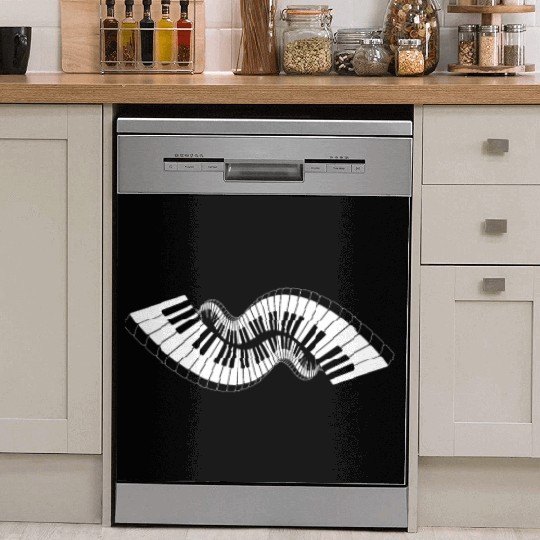 Piano Keyboard Waves Dish Washer Covers