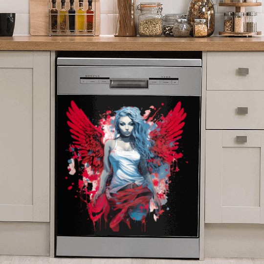 Woman with Angel Wings Angel Esoteric Wings Dish Washer Covers
