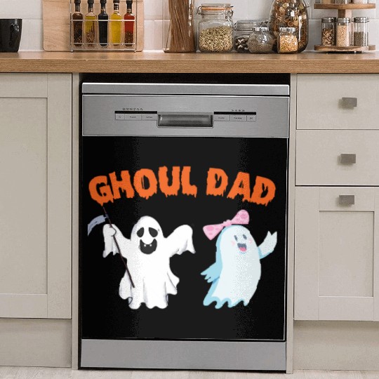 Ghoul Dad Ghost Funny Halloween Costume Dish Washer Covers
