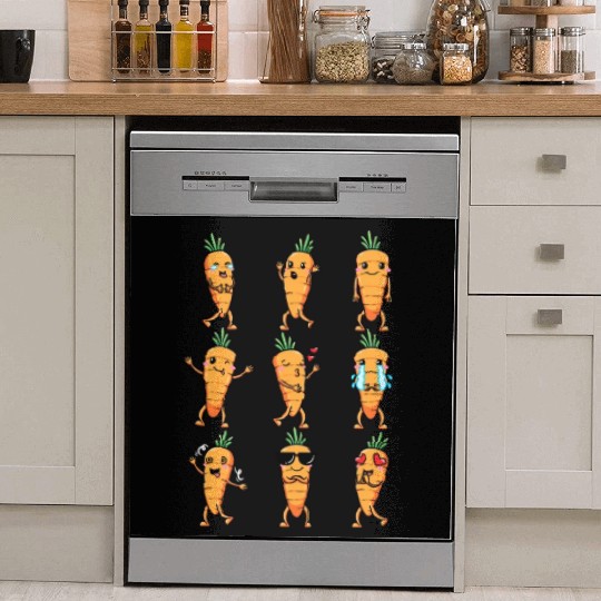 Carrot Emoticon Vegetable Vegan Vegetarian Dish Washer Covers
