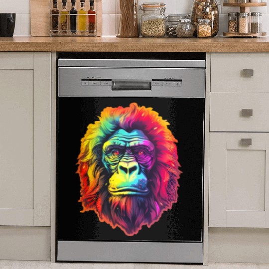 Gorilla Chic in Vibrant Psychedelic Zoo Dish Washer Covers