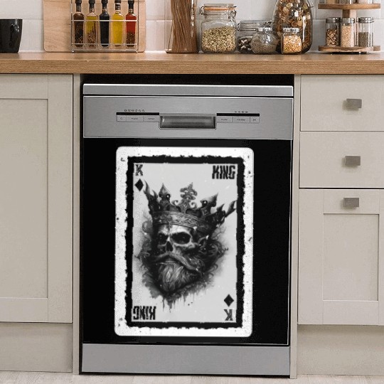 Gothic Card Game Halloween King of Clubs Dish Washer Covers