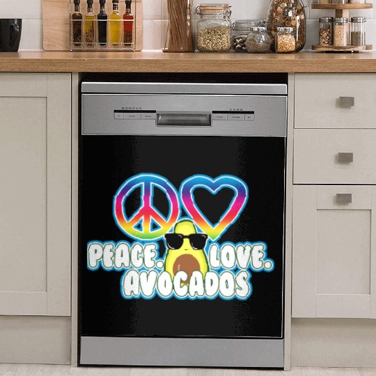 PEACE LOVE AVOCADO Dish Washer Covers